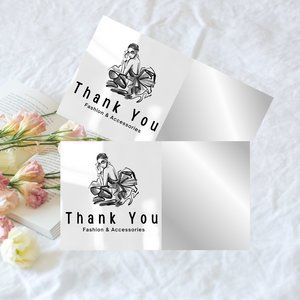 Thank You Cards Black & White Illustration Fashion Brand